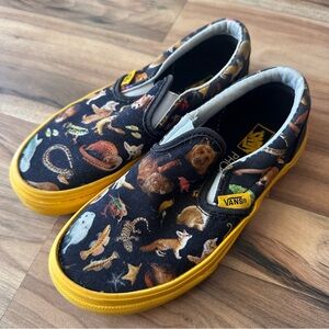 Vans National Geographic Animal Print Slip-Ons with Yellow Sole